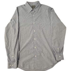 Perry Ellis‎ 360 Men's Blue Black Long Sleeve Button Down Shirt Large